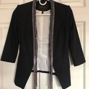 BCBGMAXAZRIA Black Rhinestone Blazer